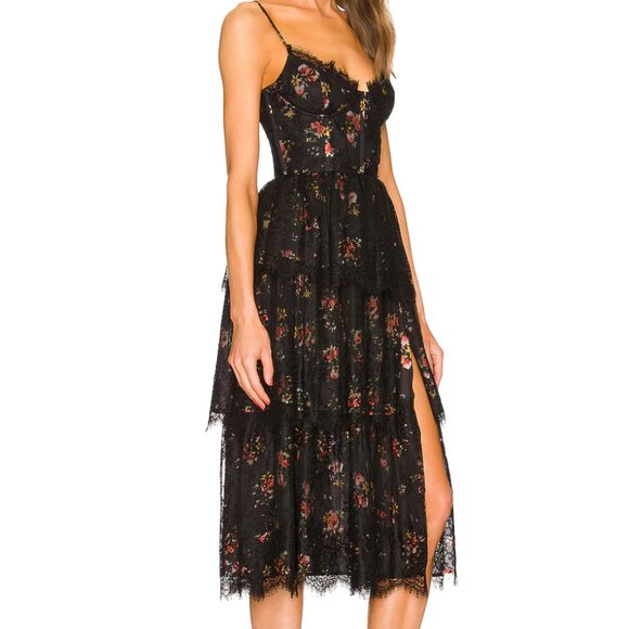 V Chapman Mia Midi Dress Sz 4 in Black - Picture 6 of 7